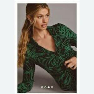 Maeve Green and Black Button Down Shirt